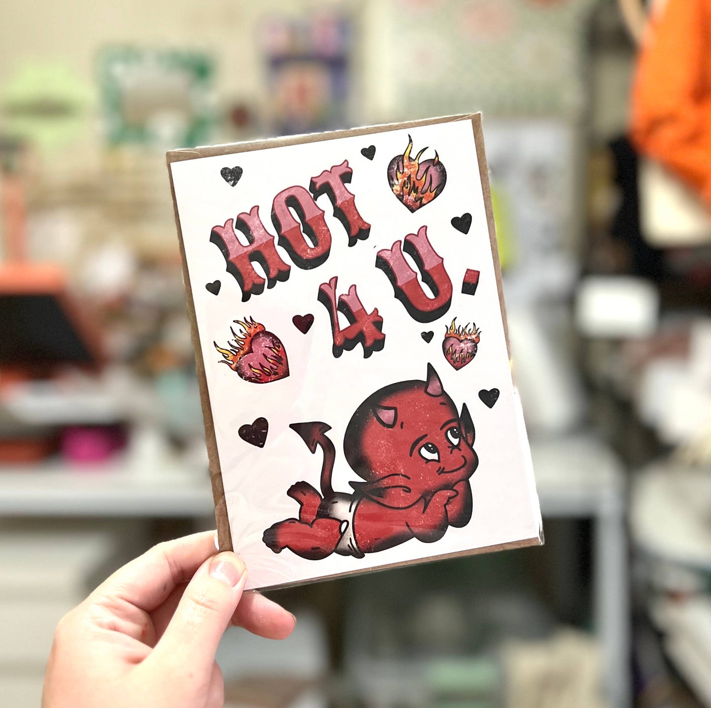 Hot 4 U - Love Greeting Card