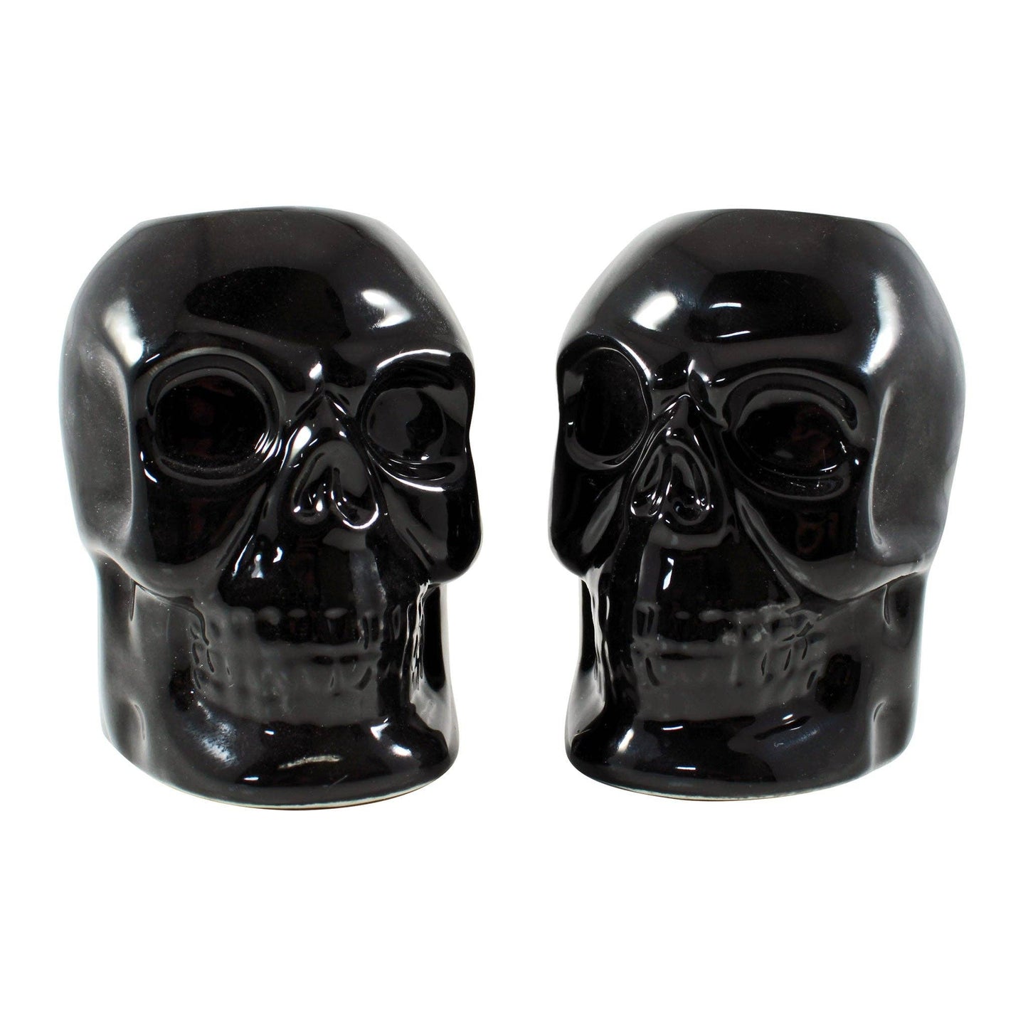 SOURPUSS SKULL CANDLESTICK HOLDERS BLACK: NS