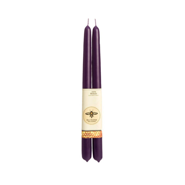 100% Pure Beeswax Tapers: Eggplant / Standard (12" x 7/8")
