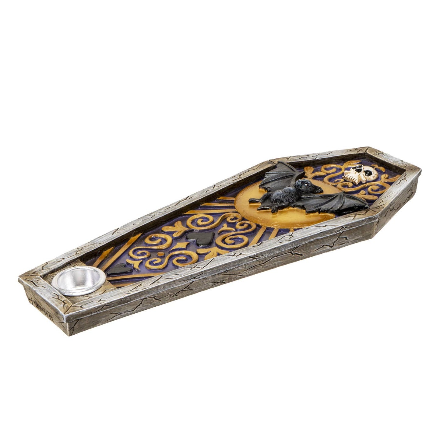 Gothic Vampire Bat Coffin Incense Burner