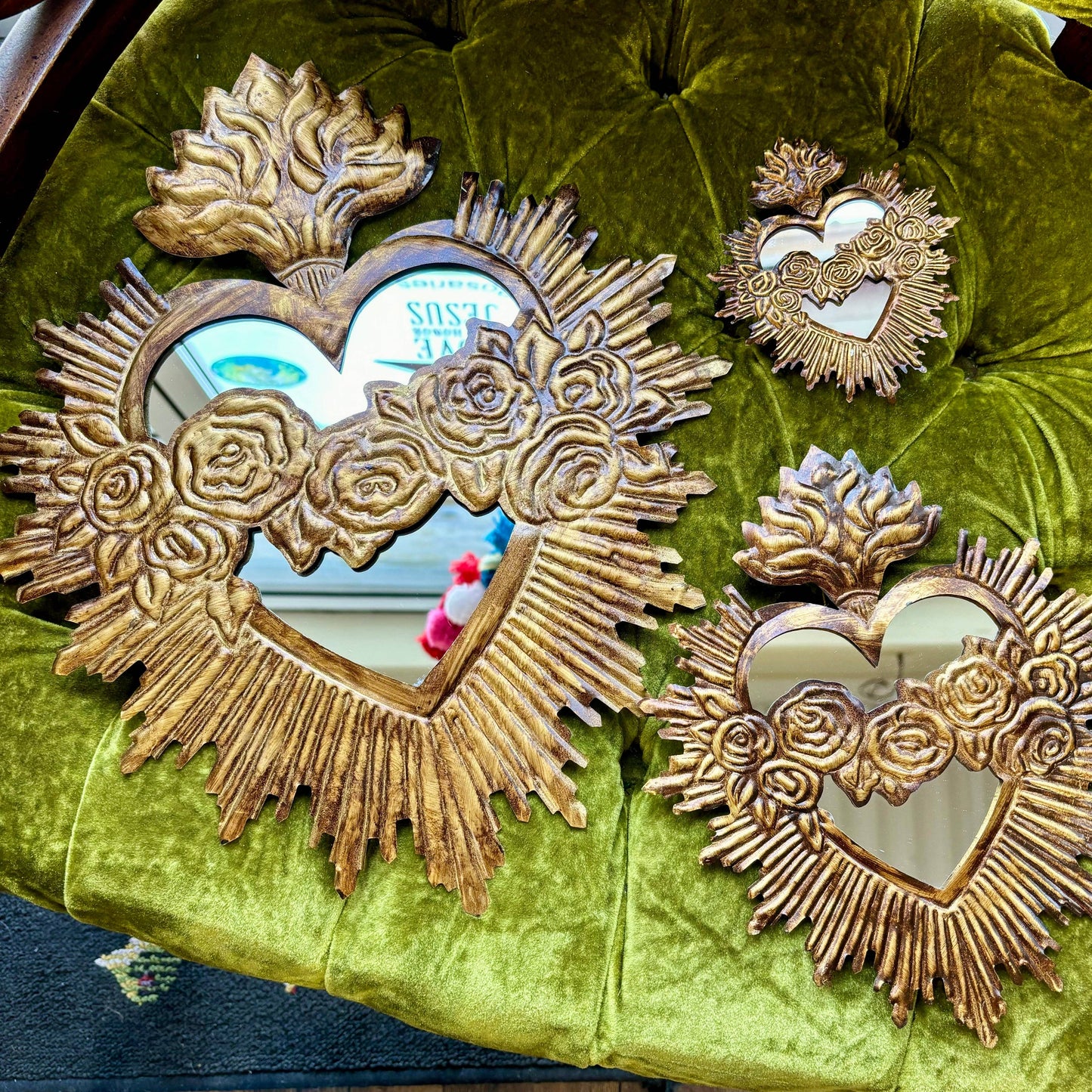 Tin Immaculate Heart of Mary Mirror: Large