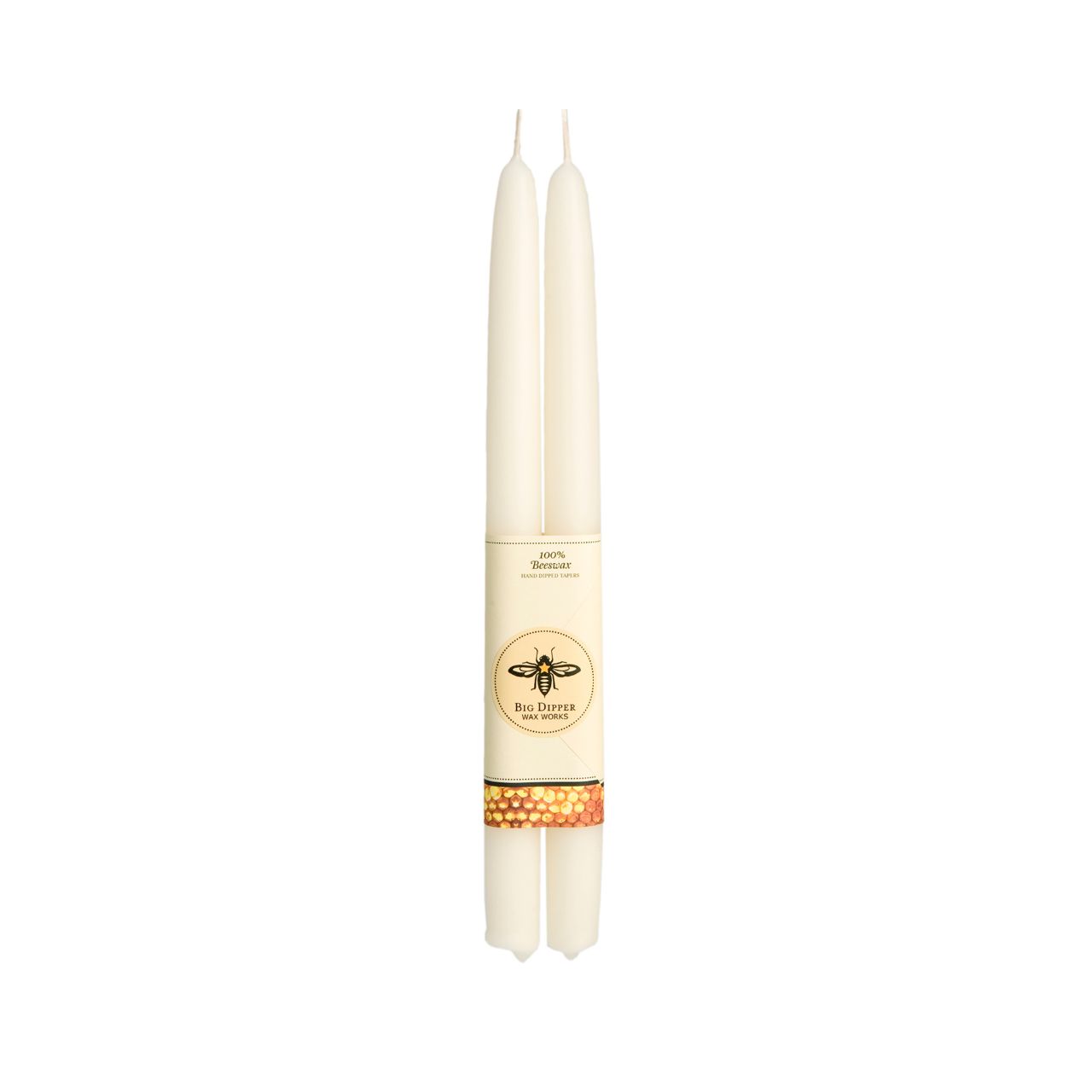 100% Pure Beeswax Tapers: Pumpkin / Standard (12" x 7/8")