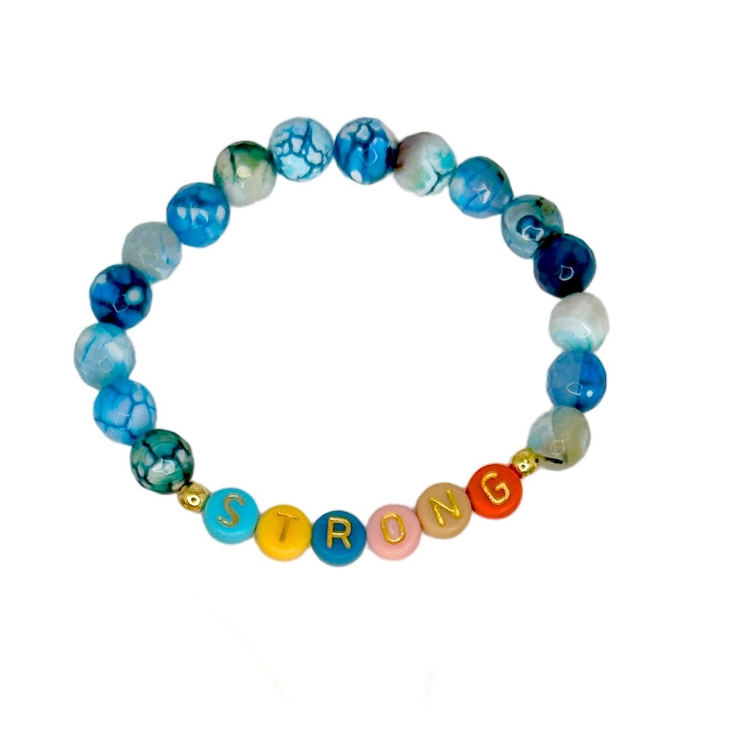 Scarletts Happy Stack of Gemstone Colorful Bracelets: Love