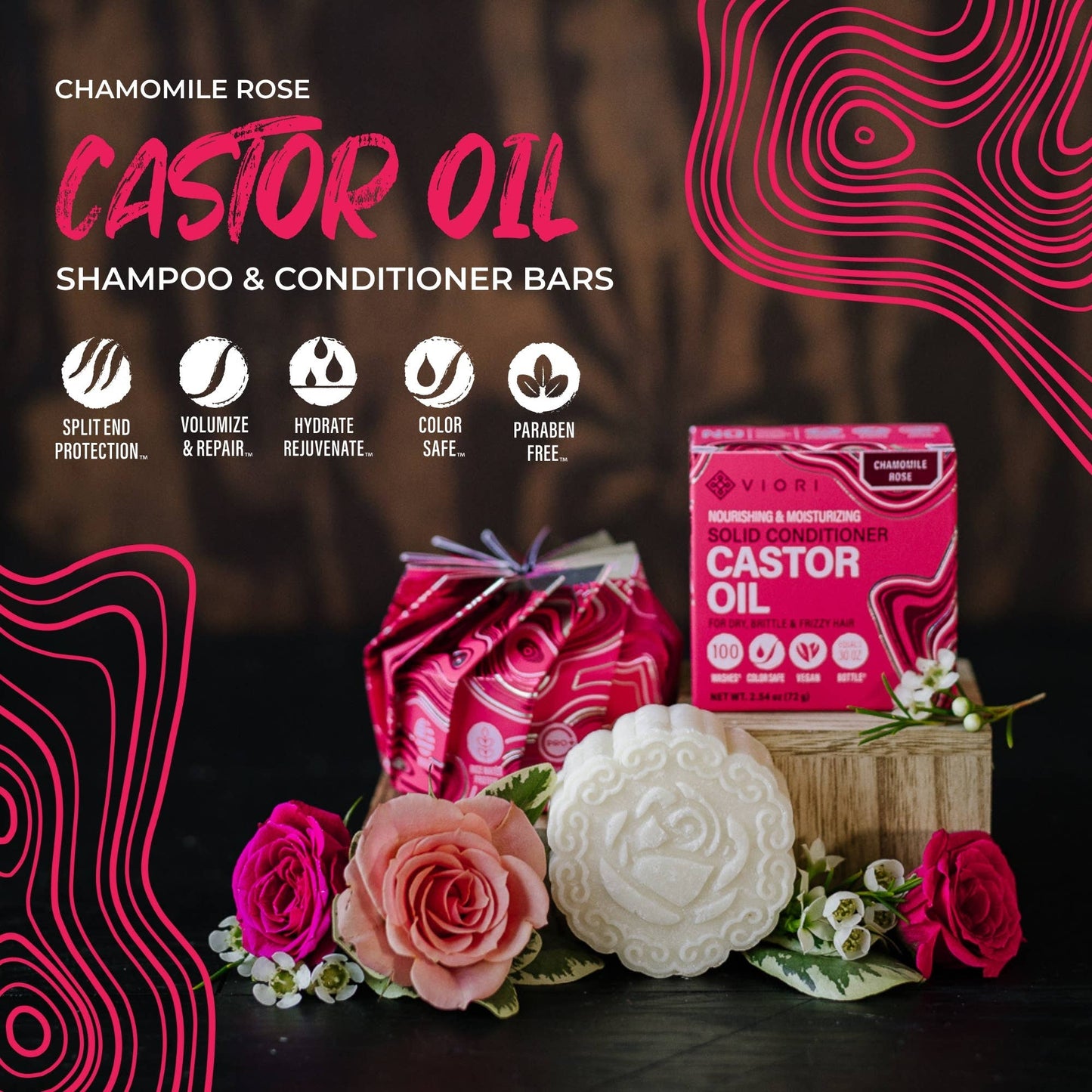 Oil - Castor Conditioner Bar Ultra-Hydrating | Chamomile Rose