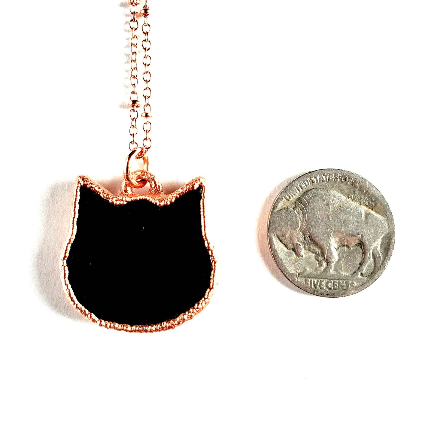 Obsidian Cat Necklace