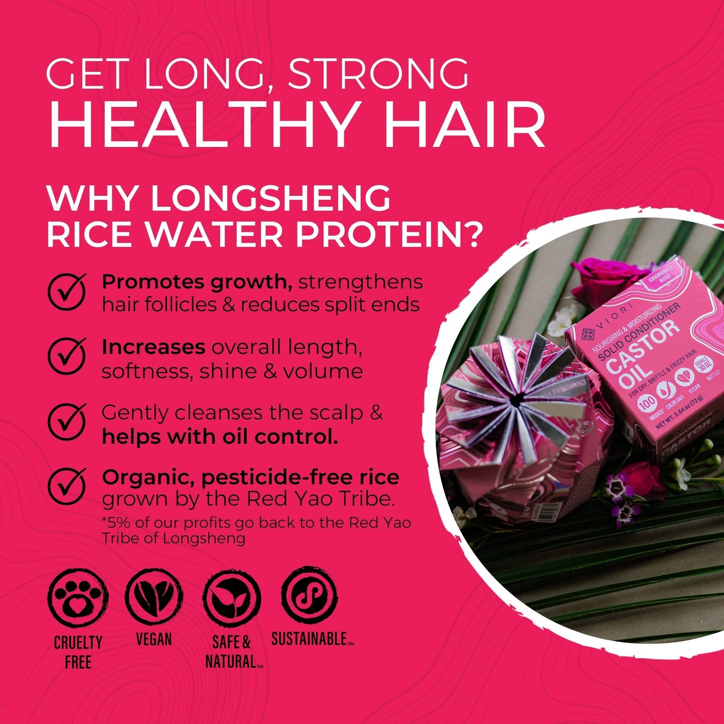 Oil - Castor Shampoo Bar for Ultra-Hydrating | Chamomile Rose