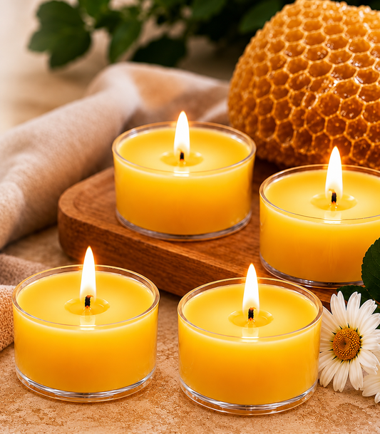 Beeswax Tea Light Candles - Set of 4