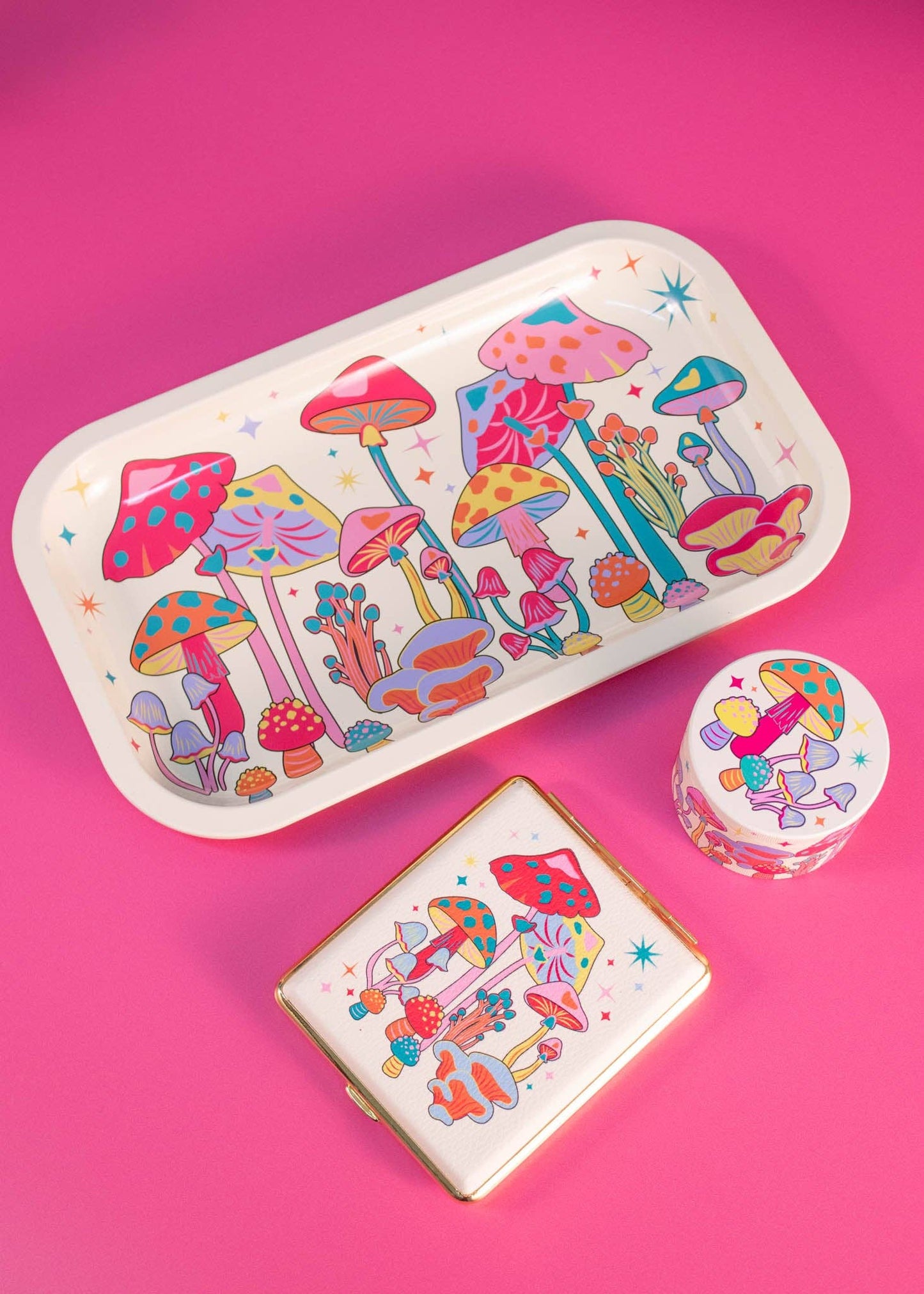 Colorful Mushroom Rolling Tray