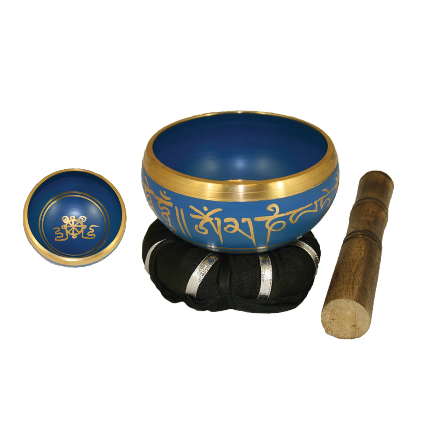 Tibetan Singing Bowl w/ Cushion & Stick - Blue