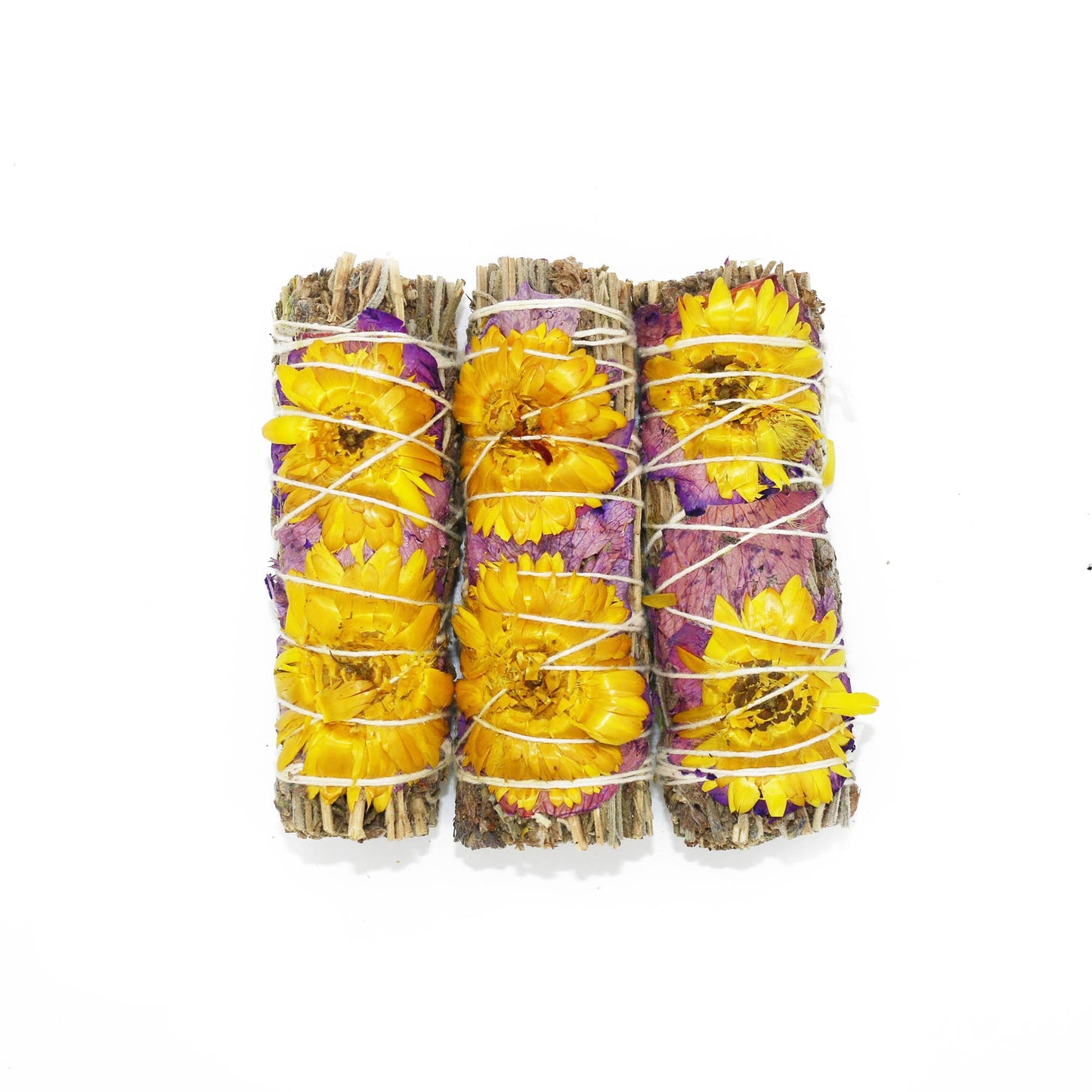 'Evelyn Lavender' Floral Sage Smudge Stick (4 in.)