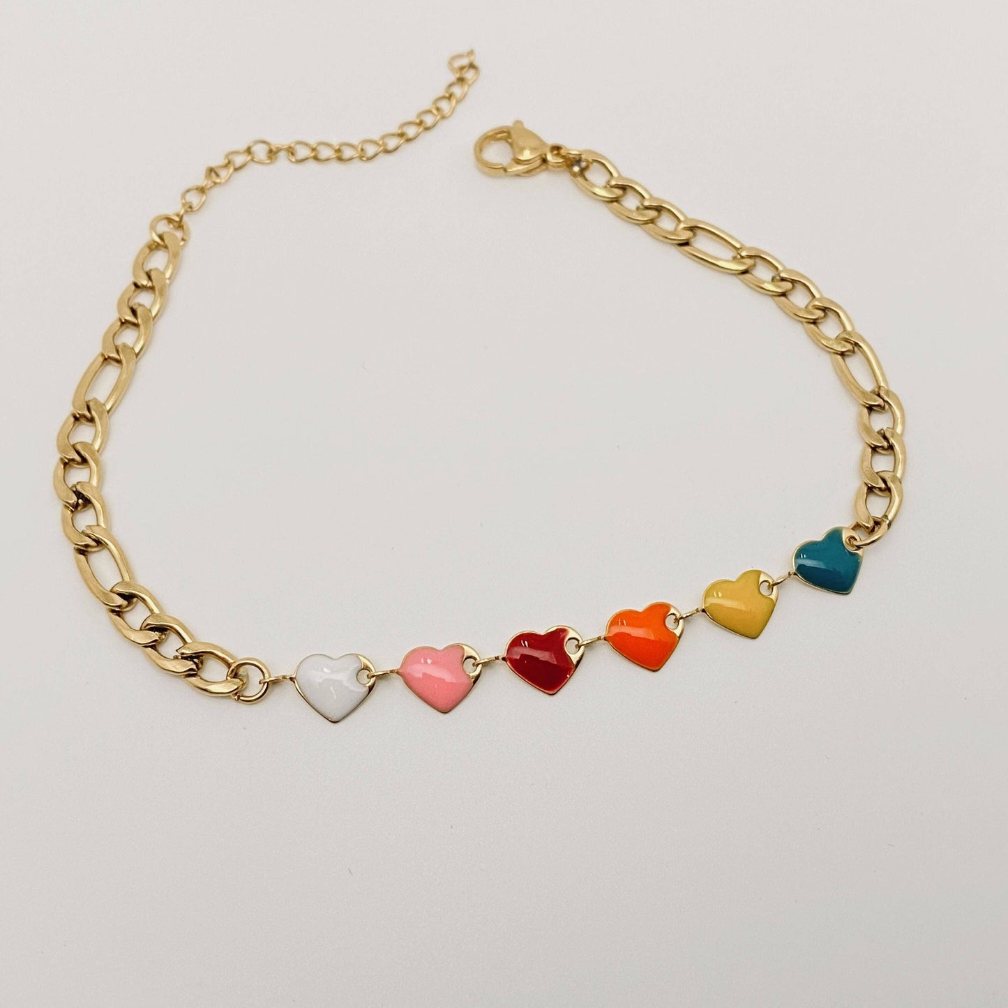Heart Shape Pendant Stainless Steel Gold-plated Bracelet: A