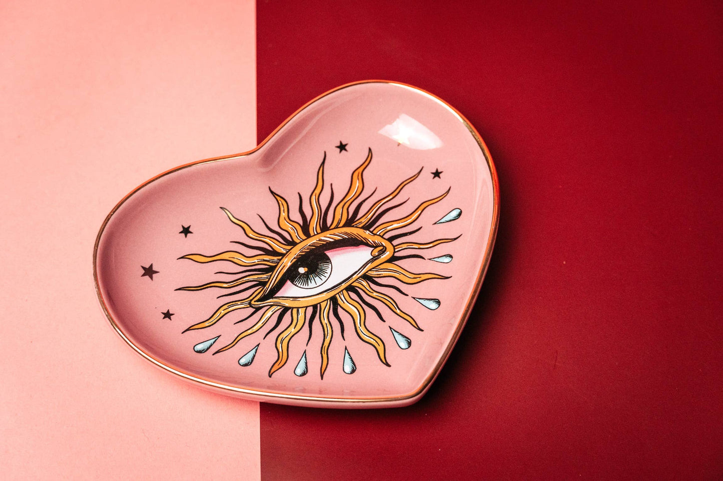 Pop Art Eye Heart Dish: Pink