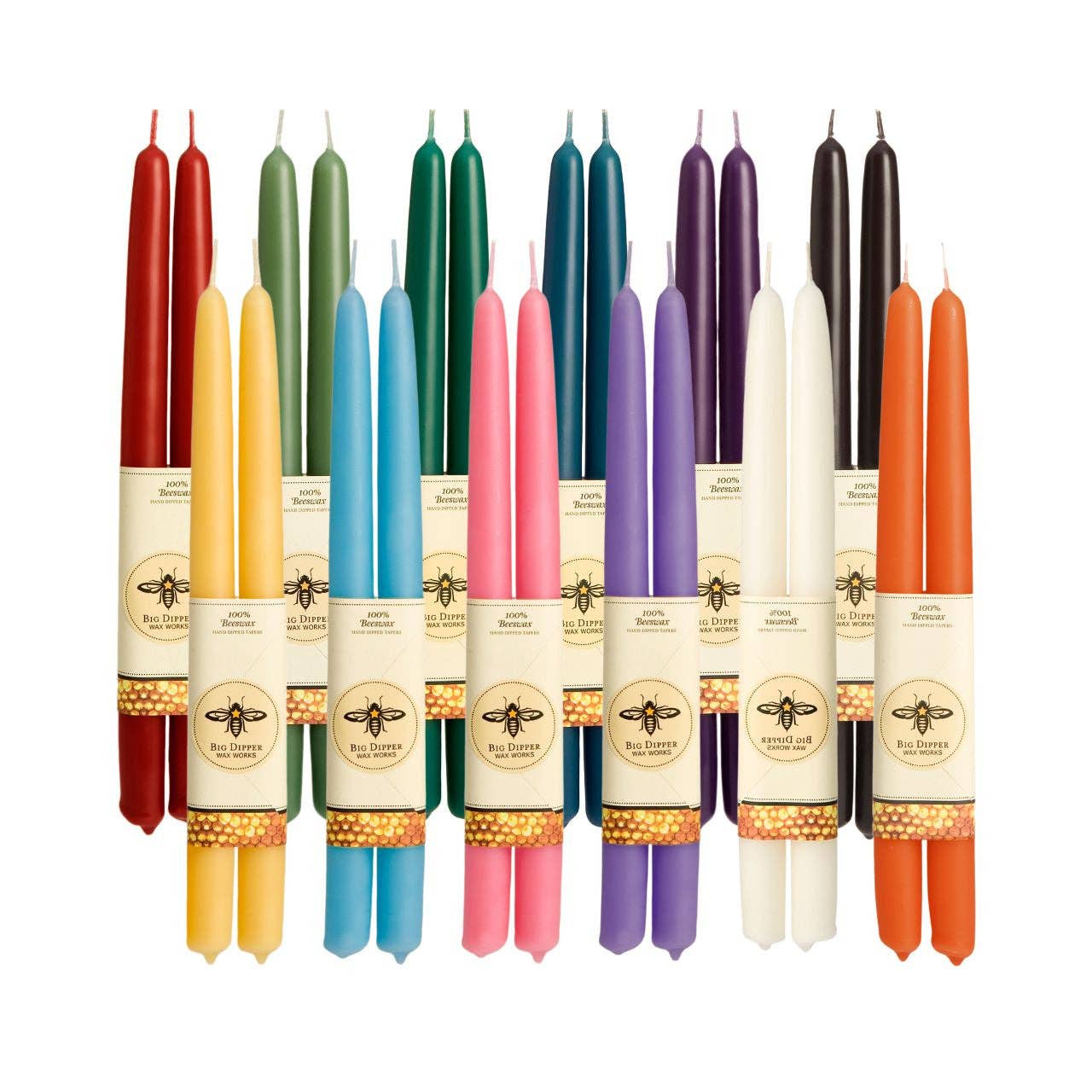100% Pure Beeswax Tapers: Pumpkin / Standard (12" x 7/8")