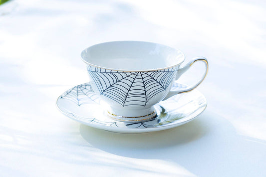 Spider White Gold 7oz Tea Cup And Saucer