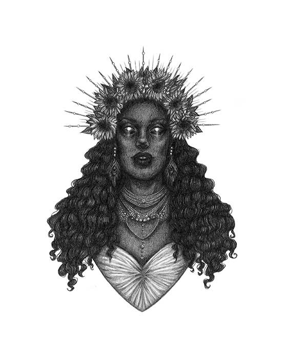 Oshun Fine Art Print - Yoruban Orisha of Love & Abundance: 5x7"