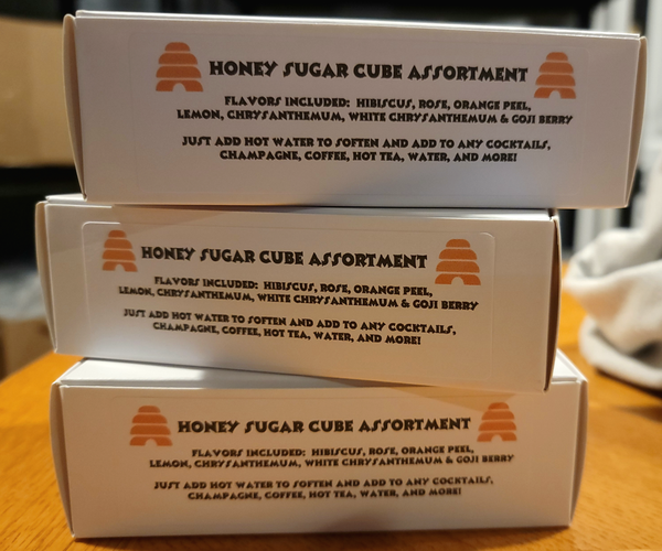 Gourmet Honey Sugar Cubes with flowers and fruit: Pear
