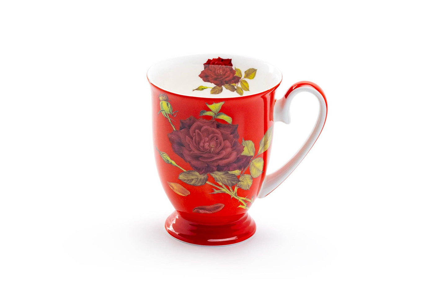 Stem Rose Red 12oz Bone China Mug