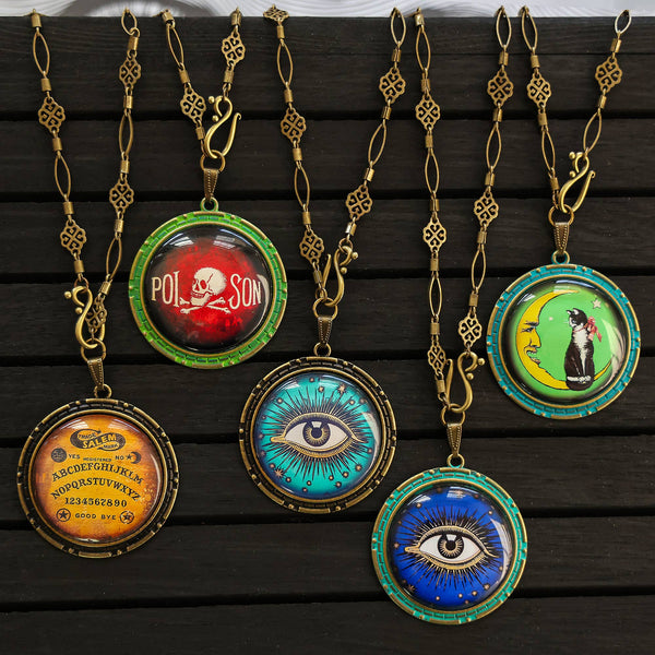 Handmade Eclectic Vintage Cameo Necklaces on Cards Large