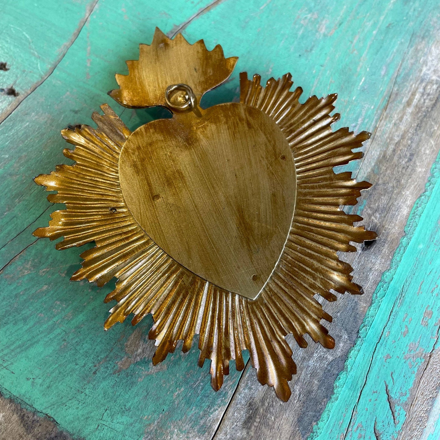 Flaming Sacred Heart Box: Gold