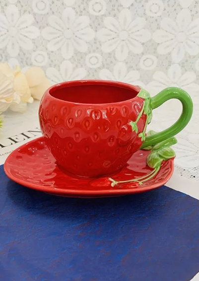 Strawberry Cup & Saucer Set