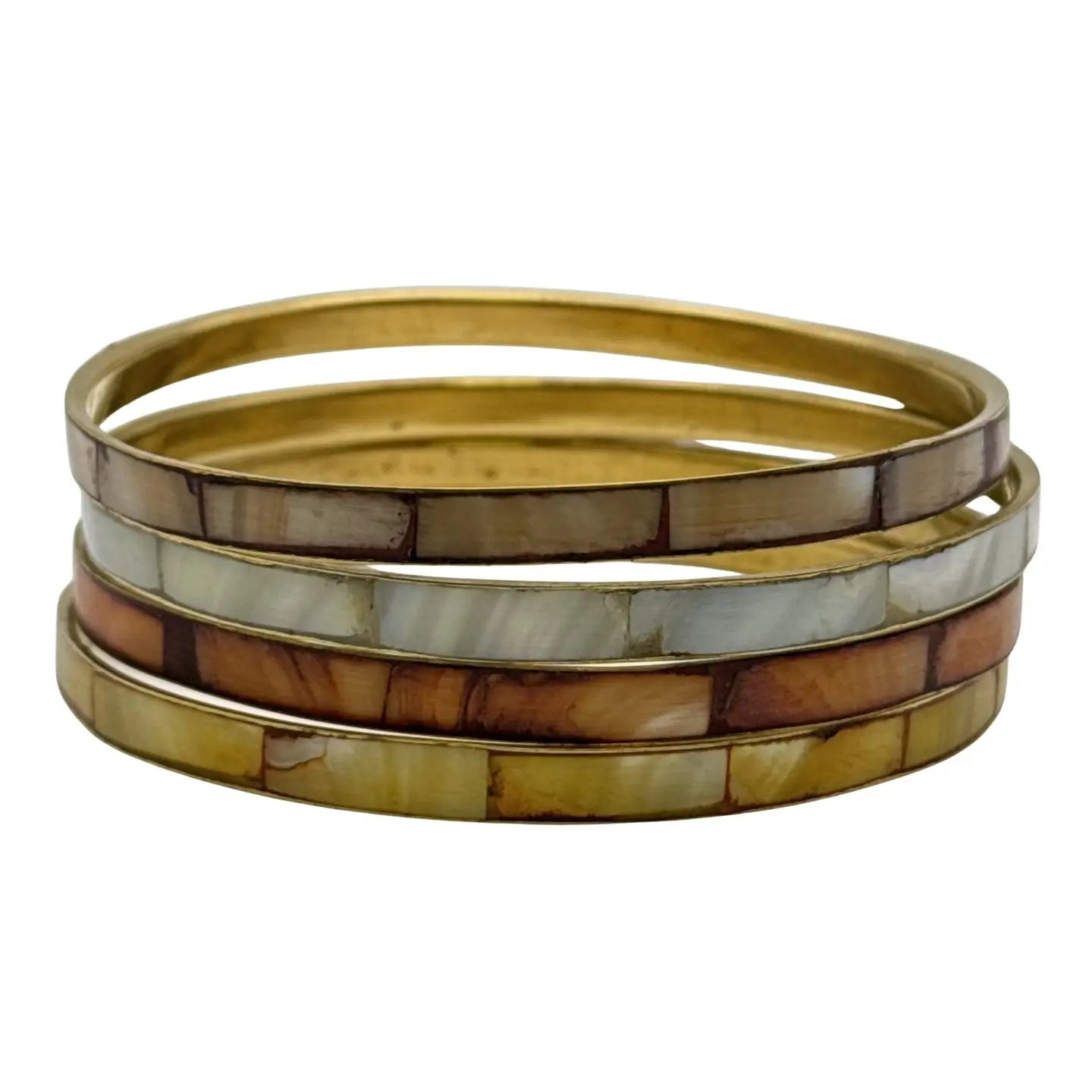 Bangle - Shell Inlay, Brass