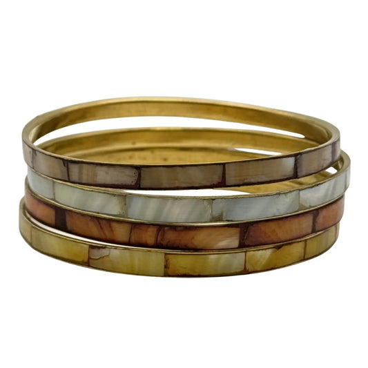 Bangle - Shell Inlay, Brass