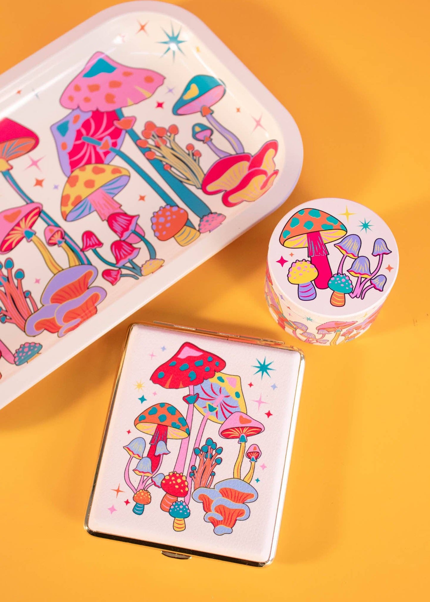 Colorful Mushroom Rolling Tray