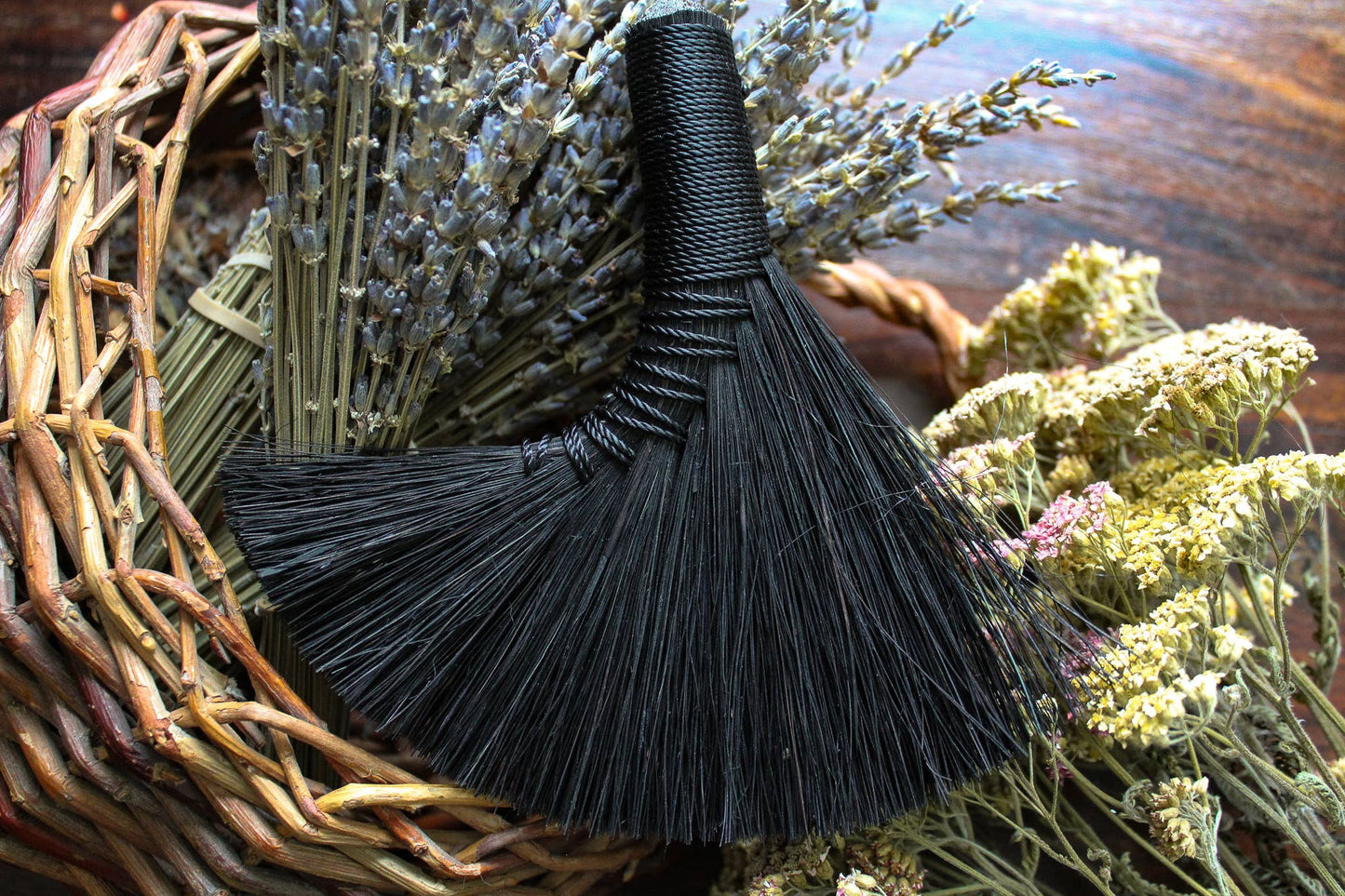 Mini Altar Brooms - Black: Bronze