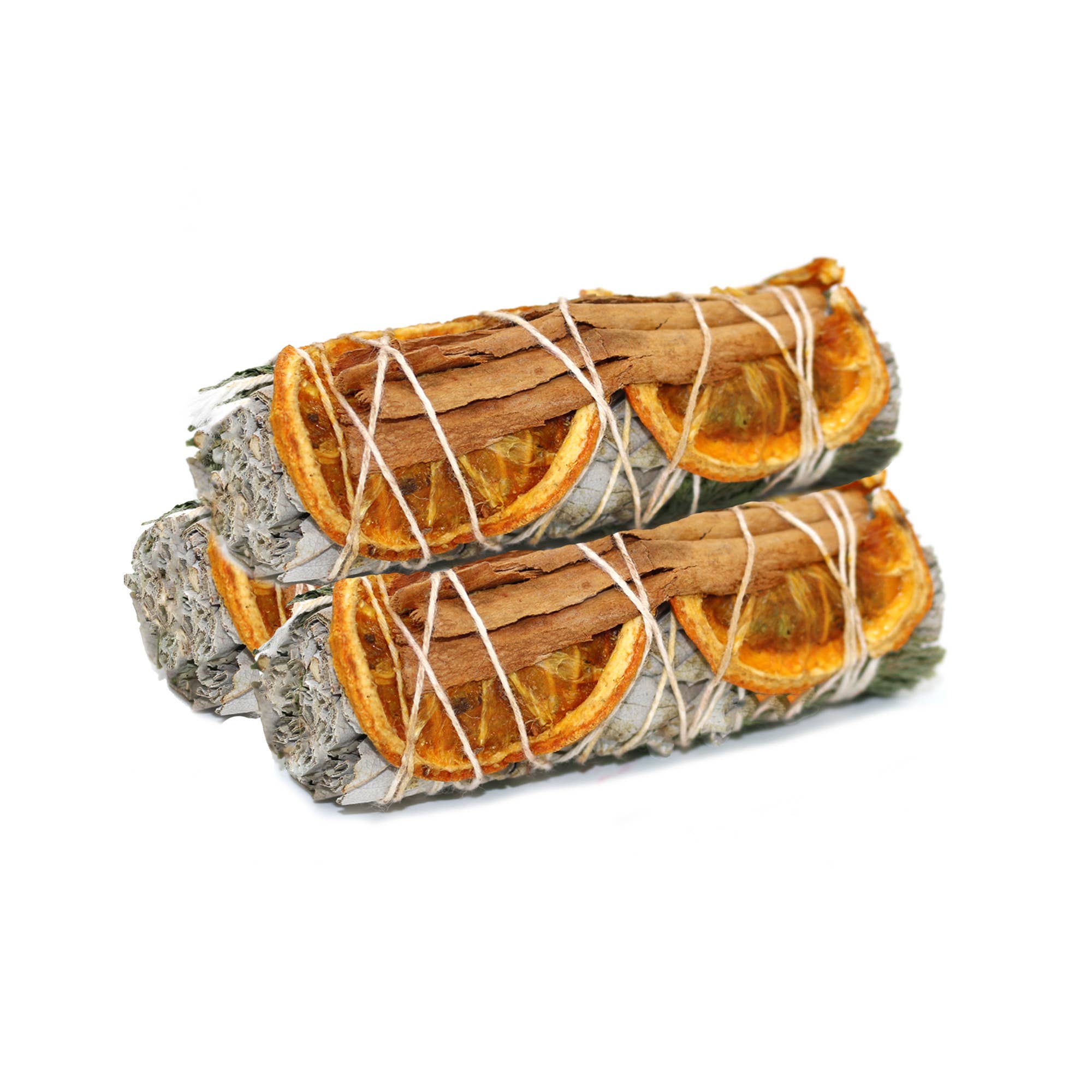 White Sage, Cinnamon & Orange Smudge Stick Bundles
