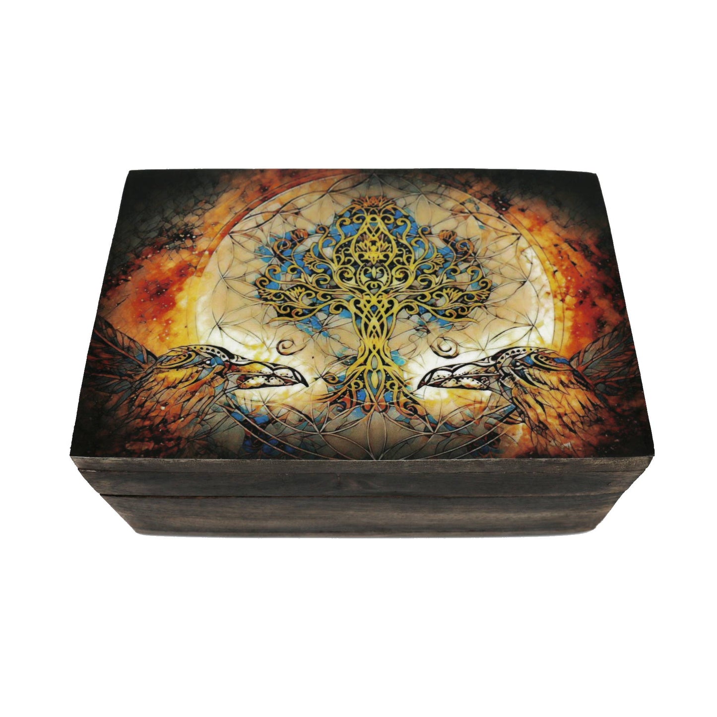 Wooden Storage Box (6 x 4 in.) - Tree of Life (Brown)