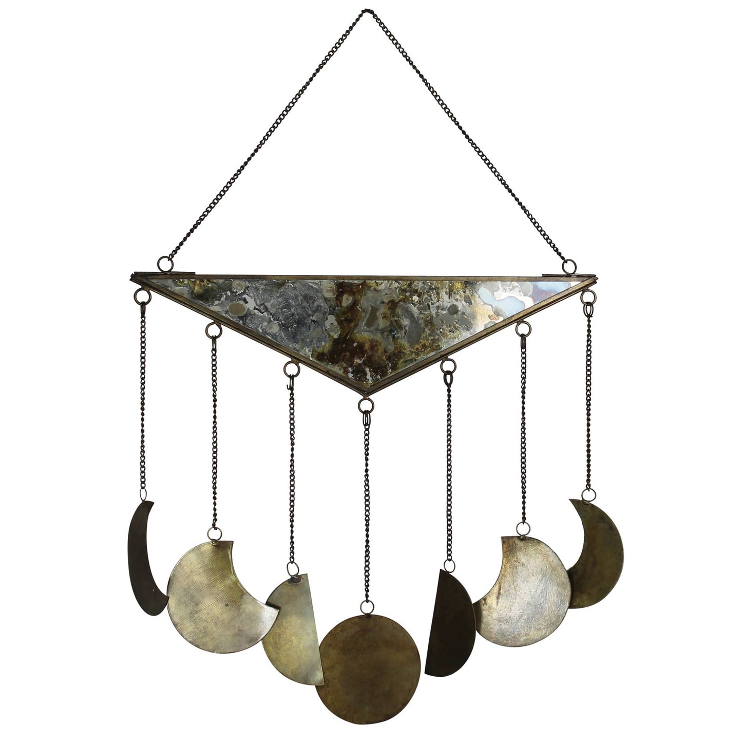 Luna Wall Hanging, Brass & Leaded Glass