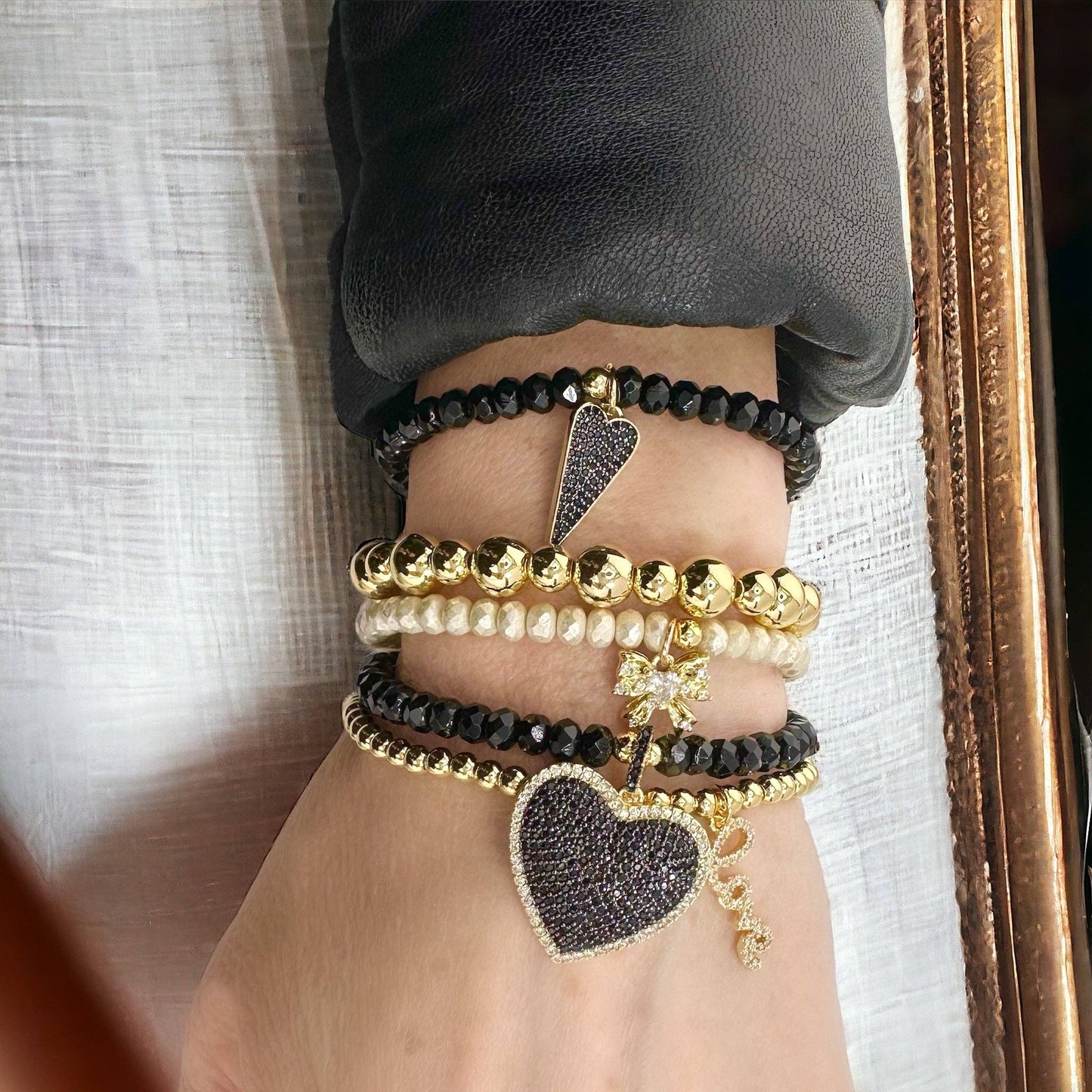 Emmy Elegant Bracelet Collection: Gold Bow