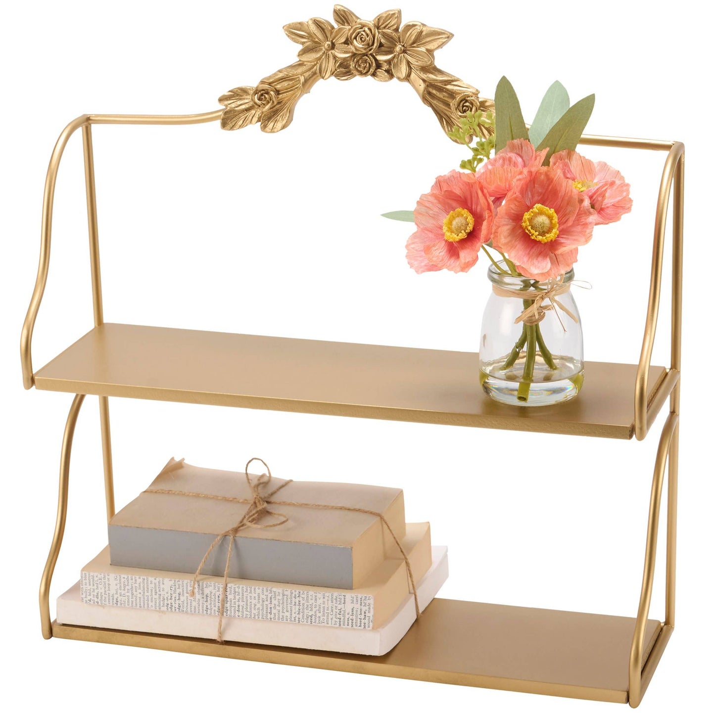Gold Rose Flower Shelf