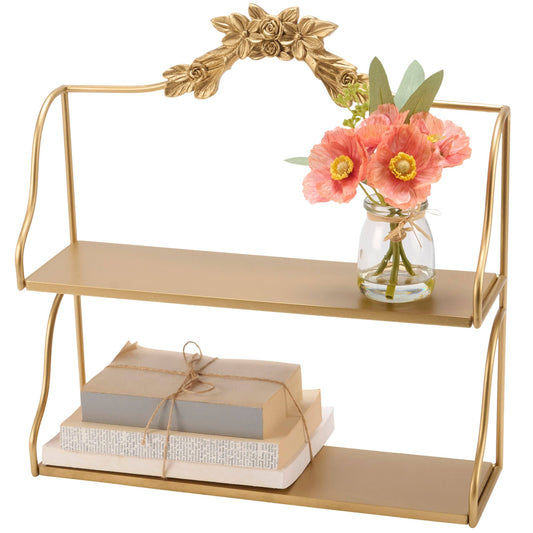 Gold Rose Flower Shelf