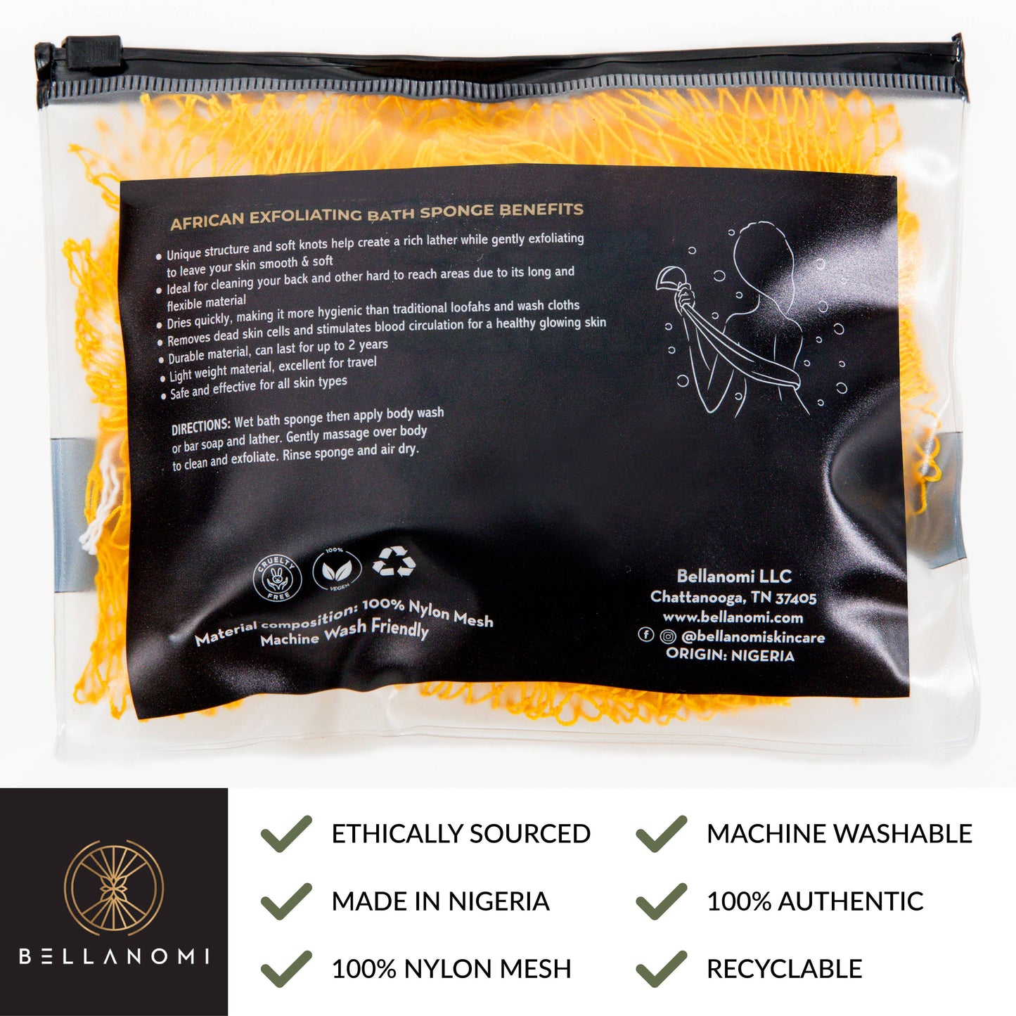 African Exfoliating Net Sponge 45" -  Best Seller: MAGENTA