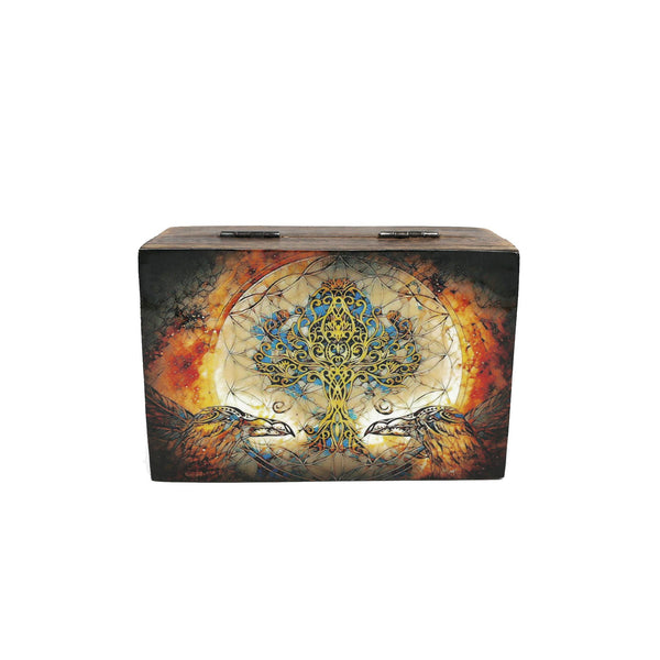 Wooden Storage Box (6 x 4 in.) - Tree of Life (Brown)