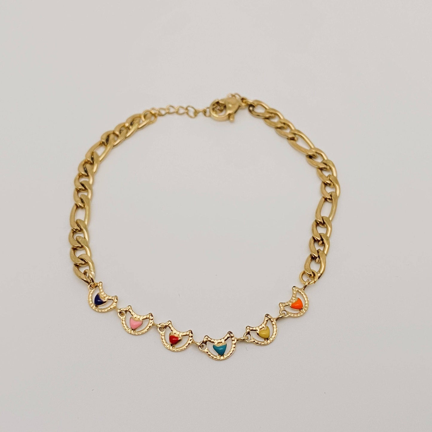 Heart Shape Pendant Stainless Steel Gold-plated Bracelet: A