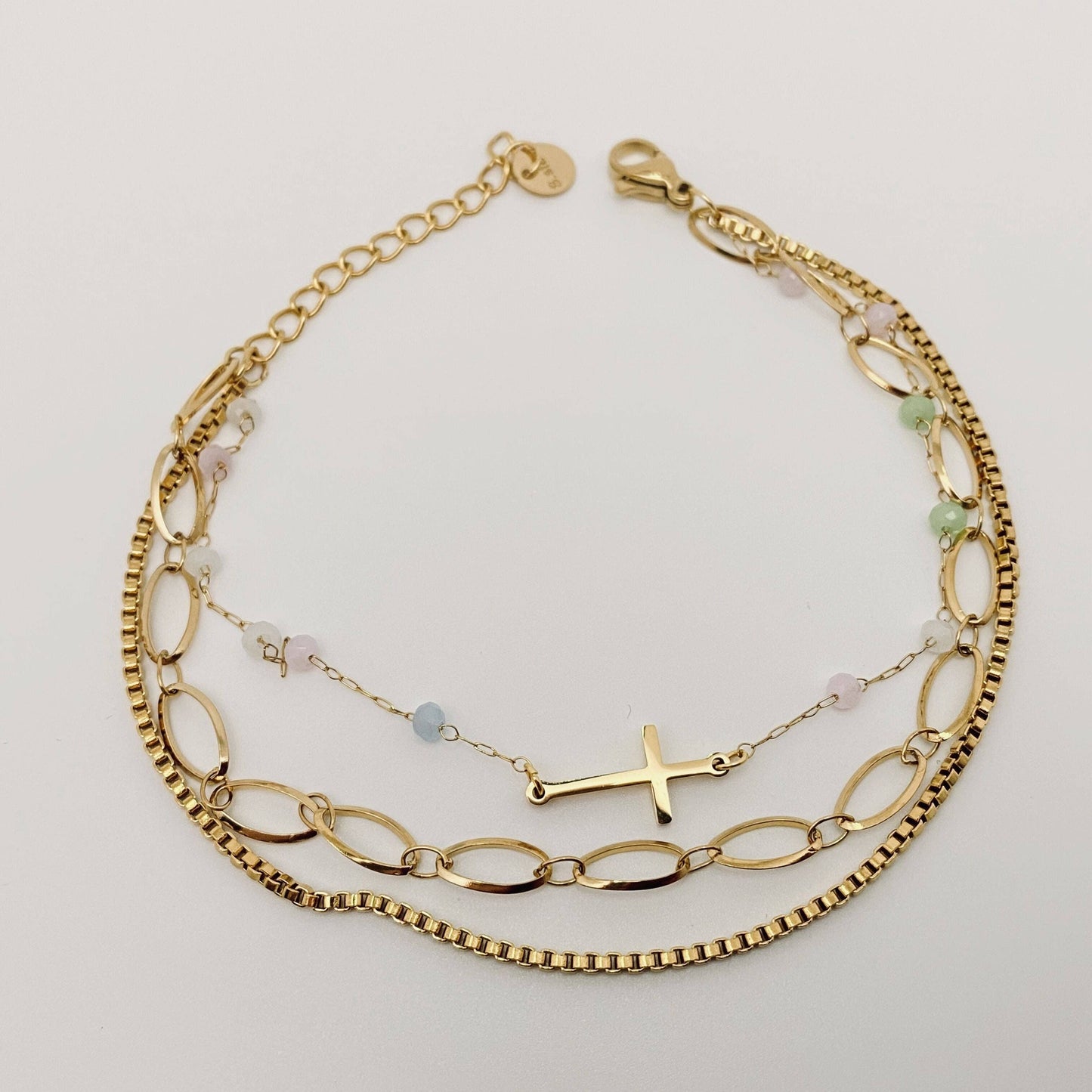 Heart Shape Pendant Stainless Steel Gold-plated Bracelet: A