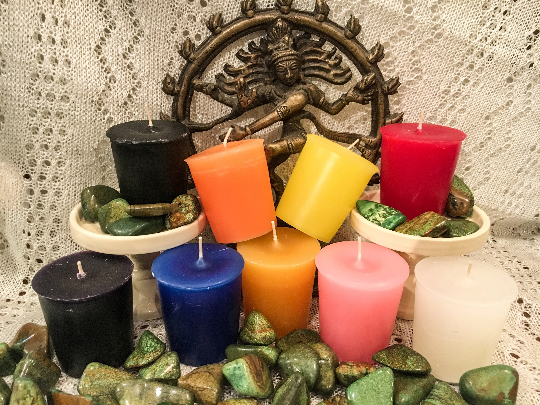 Orange Votive Candle - success, prosperity, emotional health