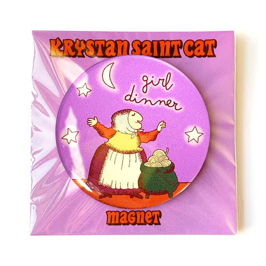 Girl Dinner Italian Grandma Witch Magnet
