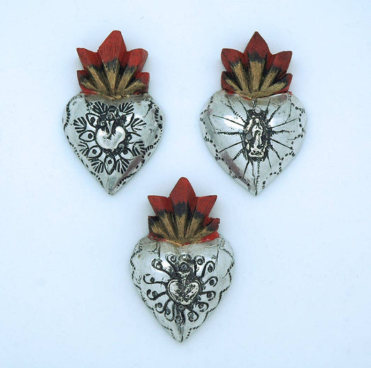 Authentic Mexican Small Wooden Heart Wall Accent