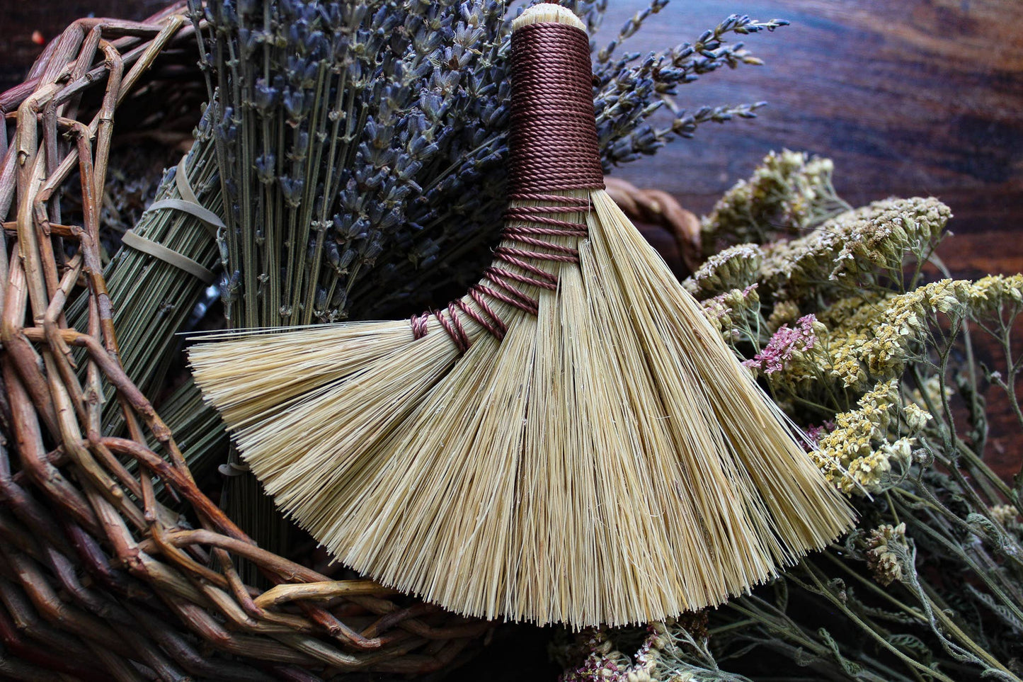 Mini Altar Brooms - Natural: Almond