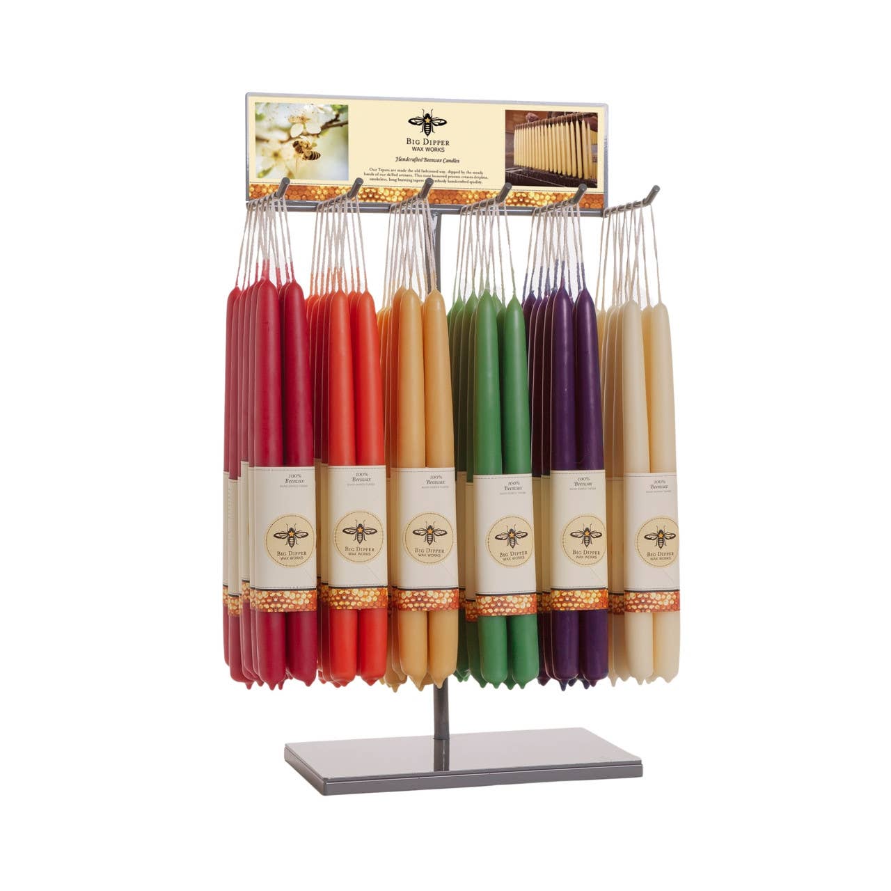 100% Pure Beeswax Tapers: Lilac / Standard (12" x 7/8")