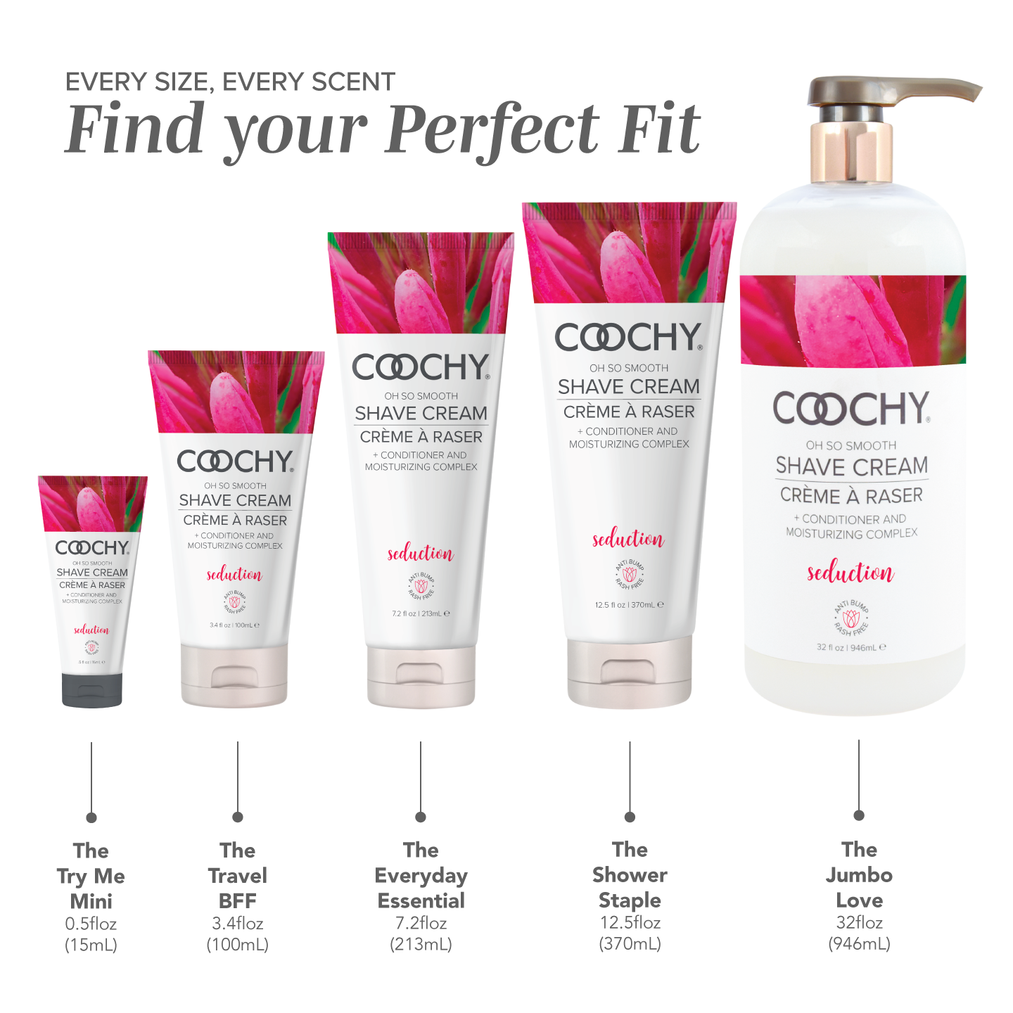 Coochy® SHAVE CREAM + Hair Conditioner – Seduction: 3.4oz | 100mL