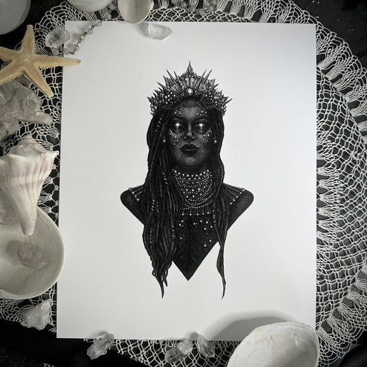 Yemaya Fine Art Print - Yoruban Orisha of the Ocean: 5x7"
