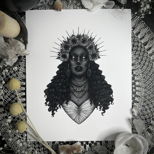 Oshun Fine Art Print - Yoruban Orisha of Love & Abundance: 5x7"