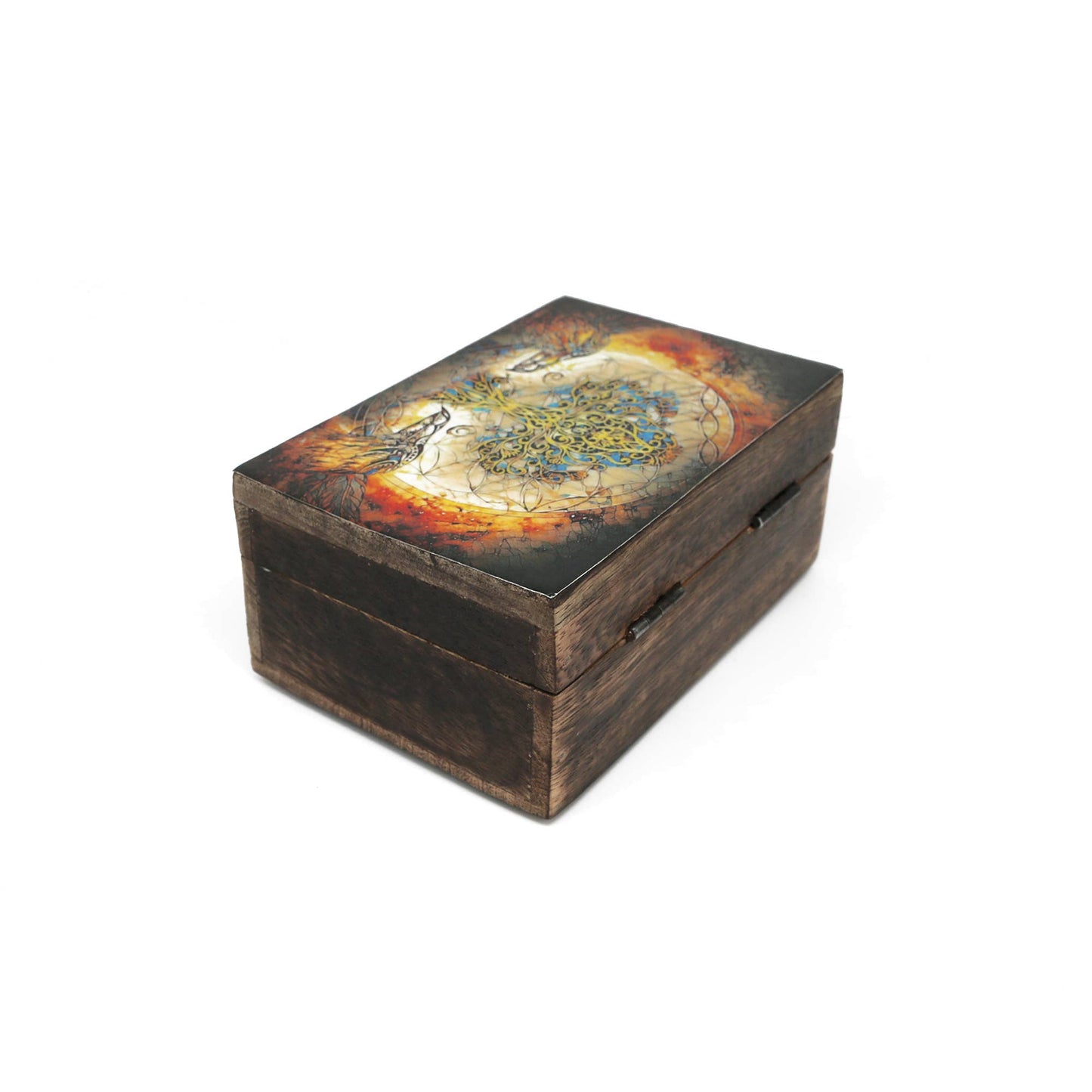 Wooden Storage Box (6 x 4 in.) - Tree of Life (Brown)