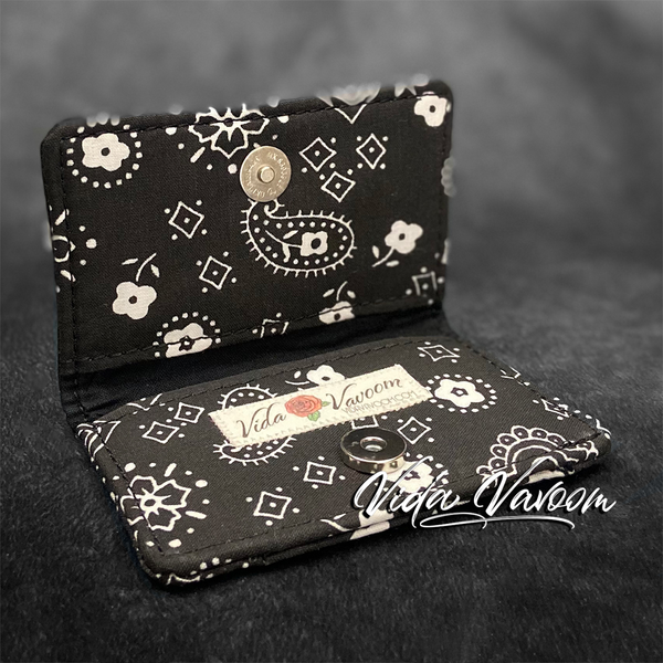 Black bandana business card wallet 