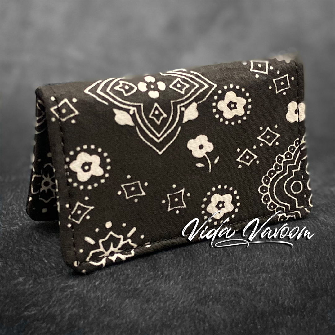 Black bandana business card wallet
