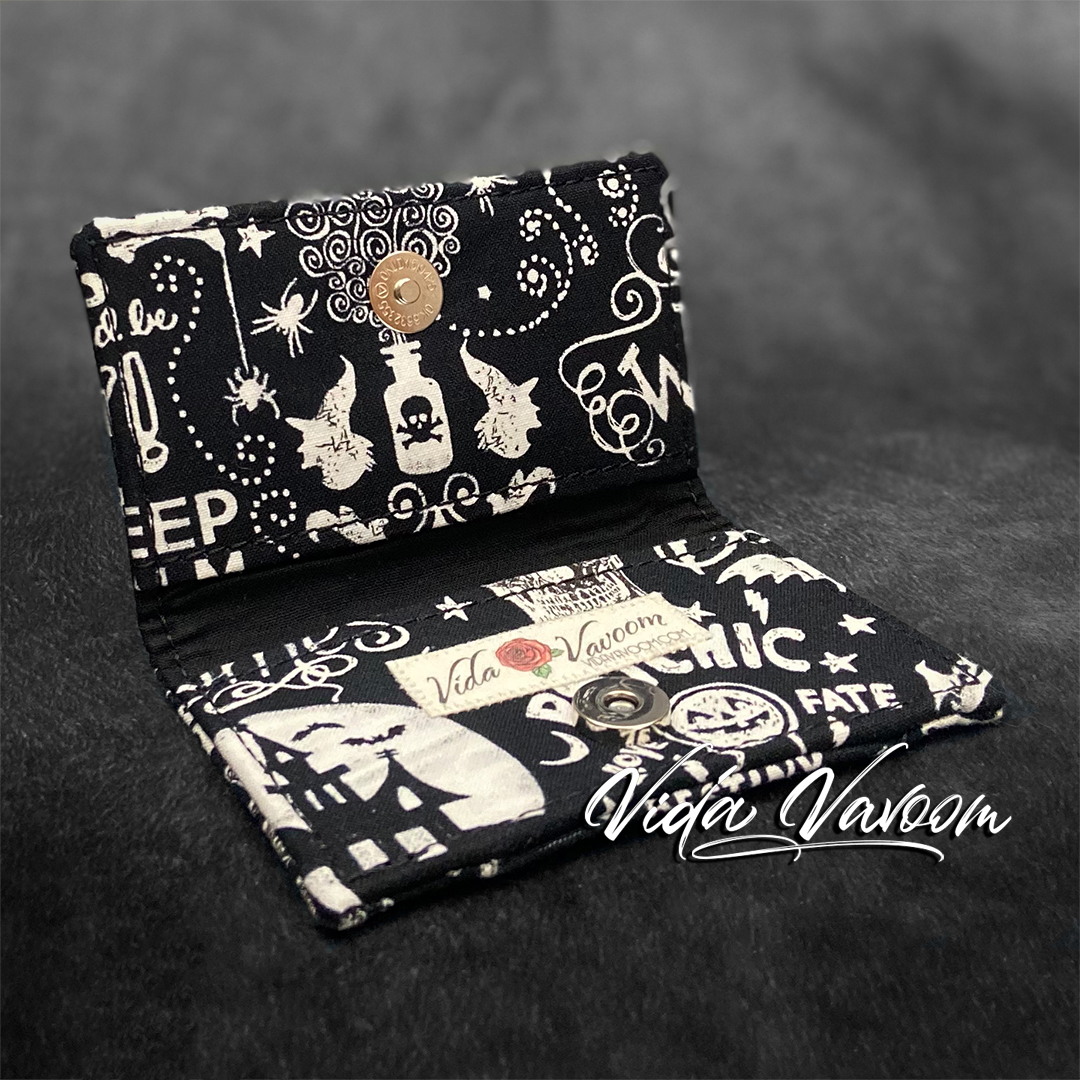 halloween script words credit card wallet